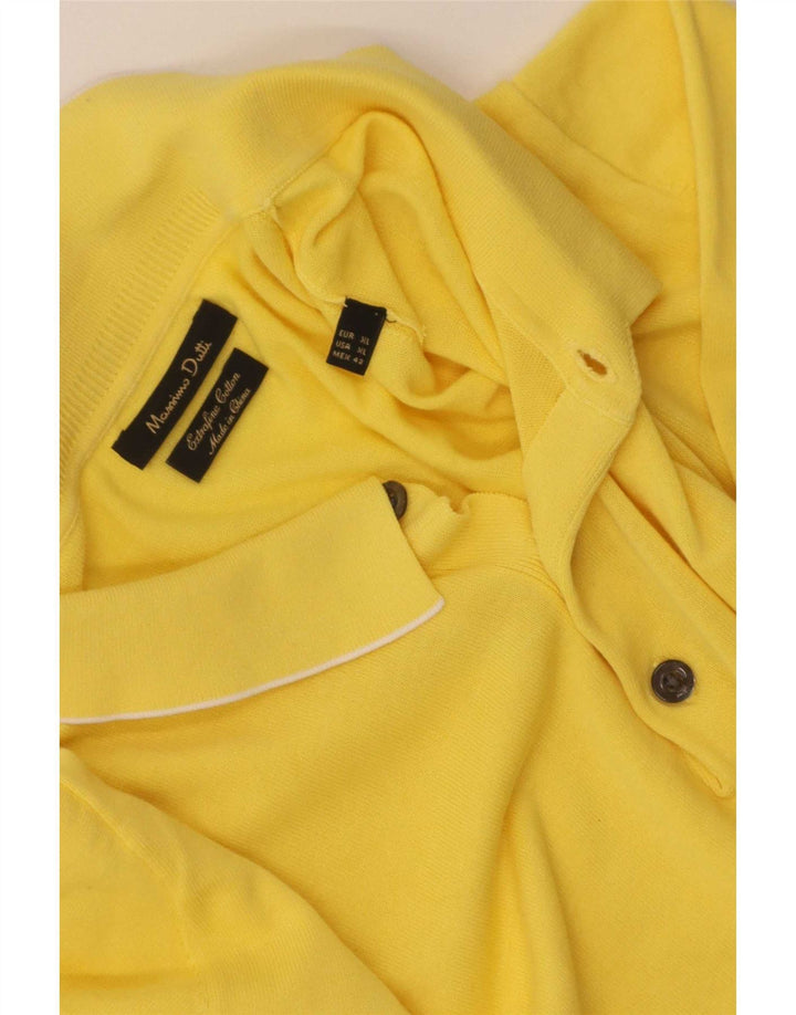 Polo da uomo Massimo Dutti XL in cotone giallo