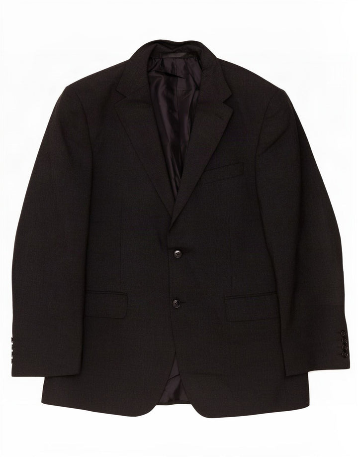 Giacca blazer a 2 bottoni da uomo Marks & Spencer UK 40 poliestere nero medio