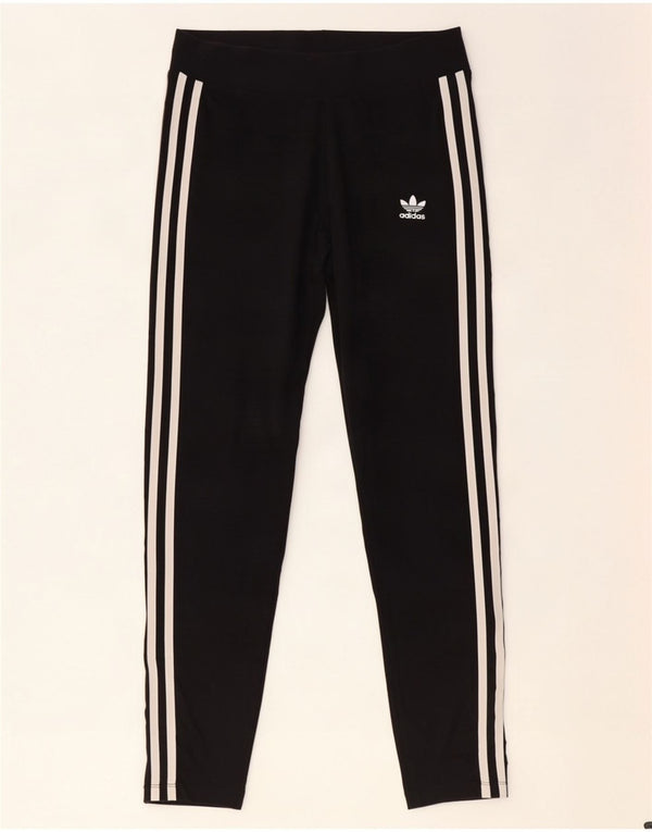Adidas Womens Leggings UK 14 Medium Black Cotton