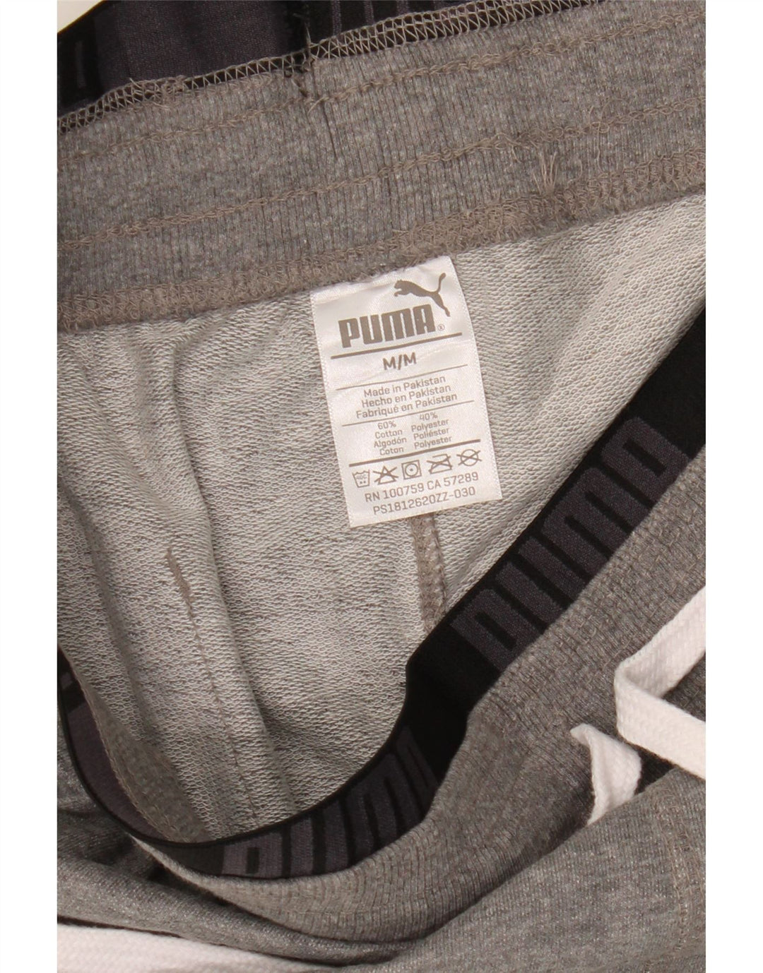 Pantaloncini sportivi grafici da uomo Puma in cotone grigio medio