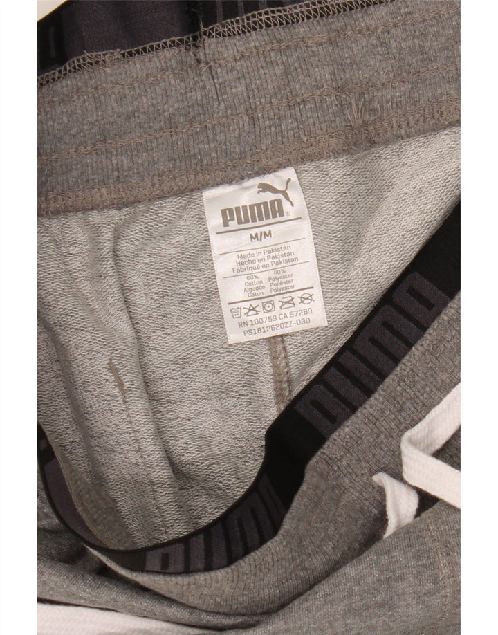 Pantaloncini sportivi grafici da uomo Puma in cotone grigio medio