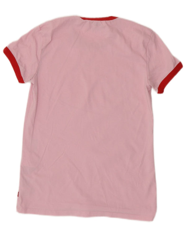 T-shirt grafica oversize da donna LEVI'S UK 6 XS cotone rosa