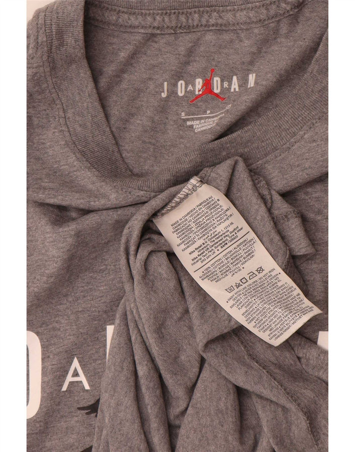 T-shirt grafica da uomo Jordan Top piccola in cotone grigio