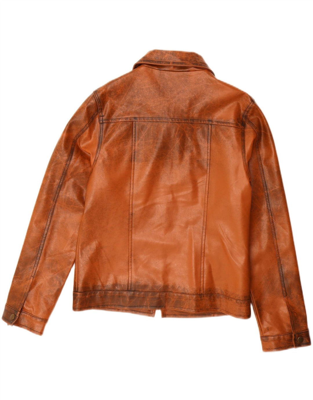 Giacca in pelle da donna VINTAGE UK 14 grande marrone