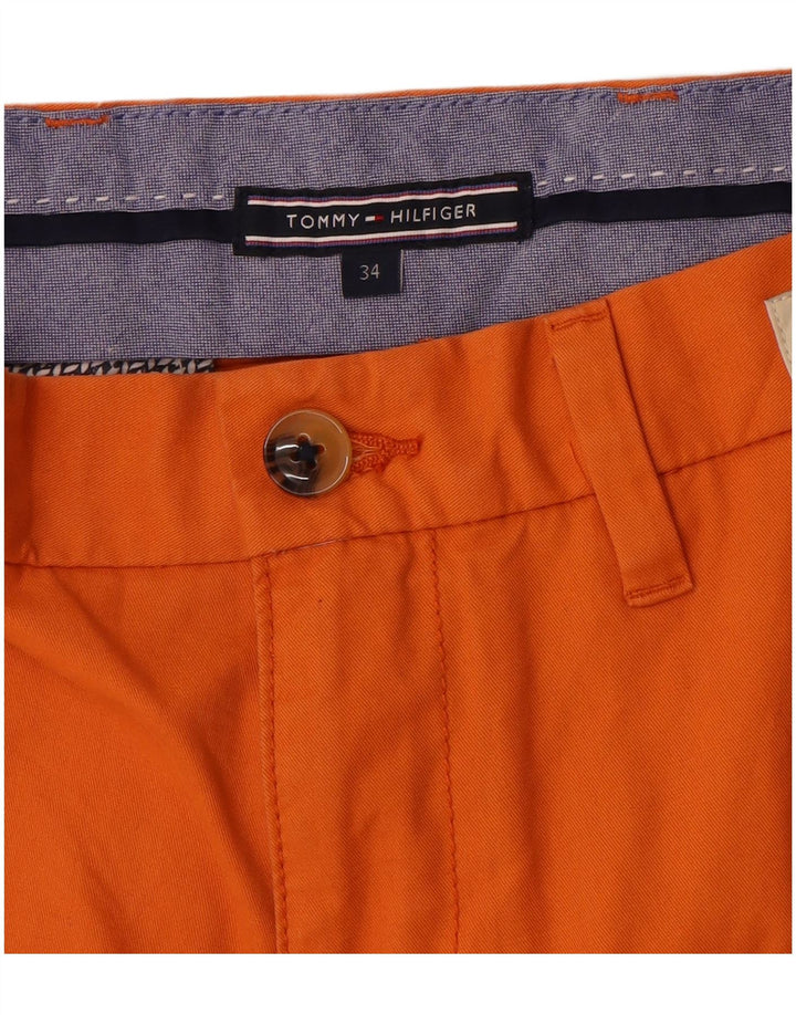Pantaloncini chino da uomo Tommy Hilfiger W34 Large in cotone arancione