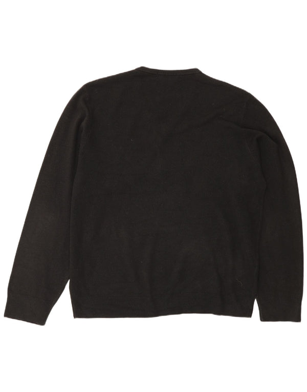 Maglione Marks & Spencer da uomo con scollo a V blu Harbour XL acrilico nero