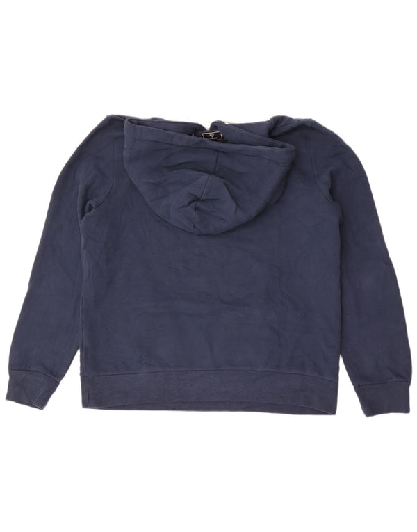Felpa con cappuccio grafica da donna Superdry UK 16 grande cotone blu navy
