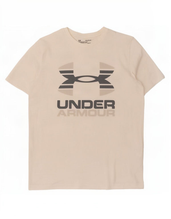 Maglietta grafica da ragazzo Under Armour Top 13-14 anni XL Off White Sports