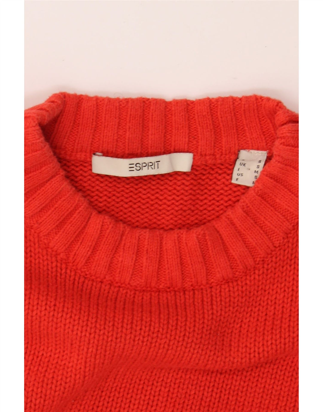 ESPRIT Womens Crop Oversized Crew Neck Jumper Sweater UK 10 Small Red Vintage Esprit and Second-Hand Esprit from Messina Hembry 
