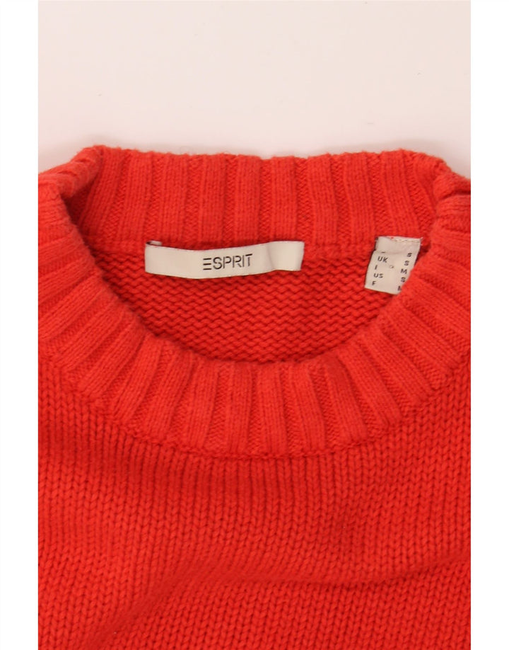 ESPRIT Womens Crop Oversized Crew Neck Jumper Sweater UK 10 Small Red Vintage Esprit and Second-Hand Esprit from Messina Hembry 