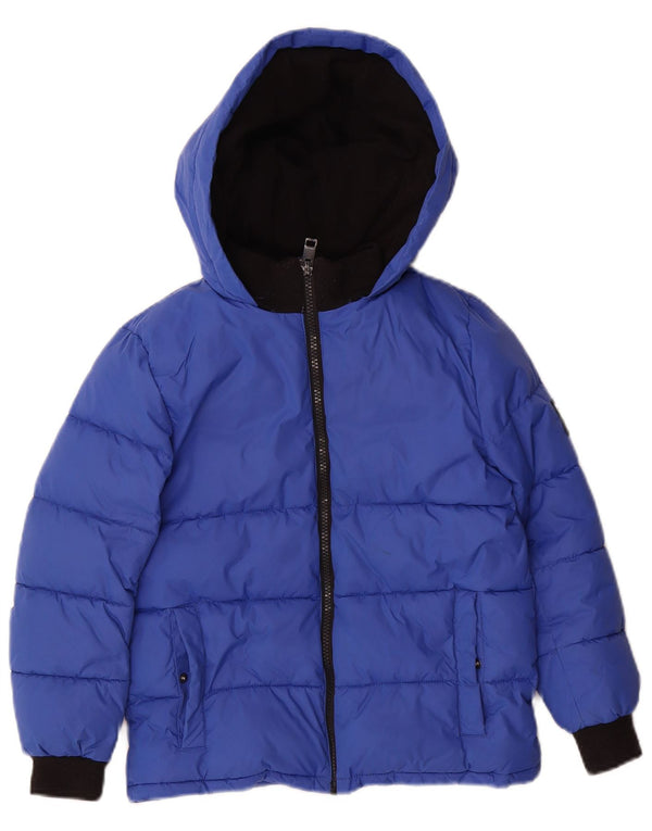 Giacca imbottita con cappuccio grafica per ragazzi Diesel 7-8 anni in nylon blu