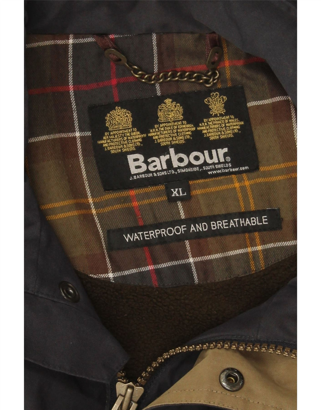 Giacca da uomo in cotone cerato Barbour UK 42 XL Blu Navy