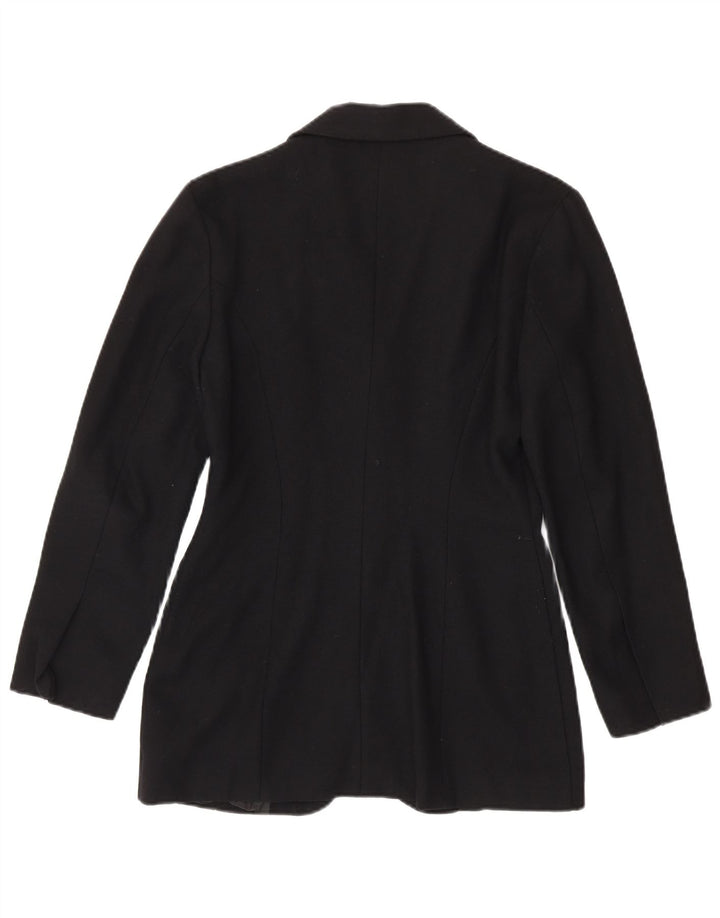 Giacca blazer vintage da donna a 4 bottoni UK 12 media nera