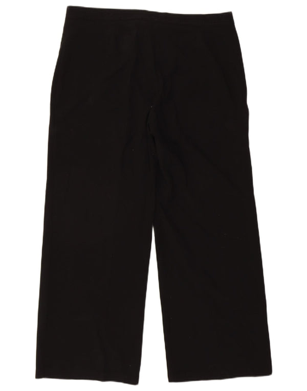 Pantaloni casual a gamba larga da donna Marks & Spencer UK 16 Large W34 L27 Neri