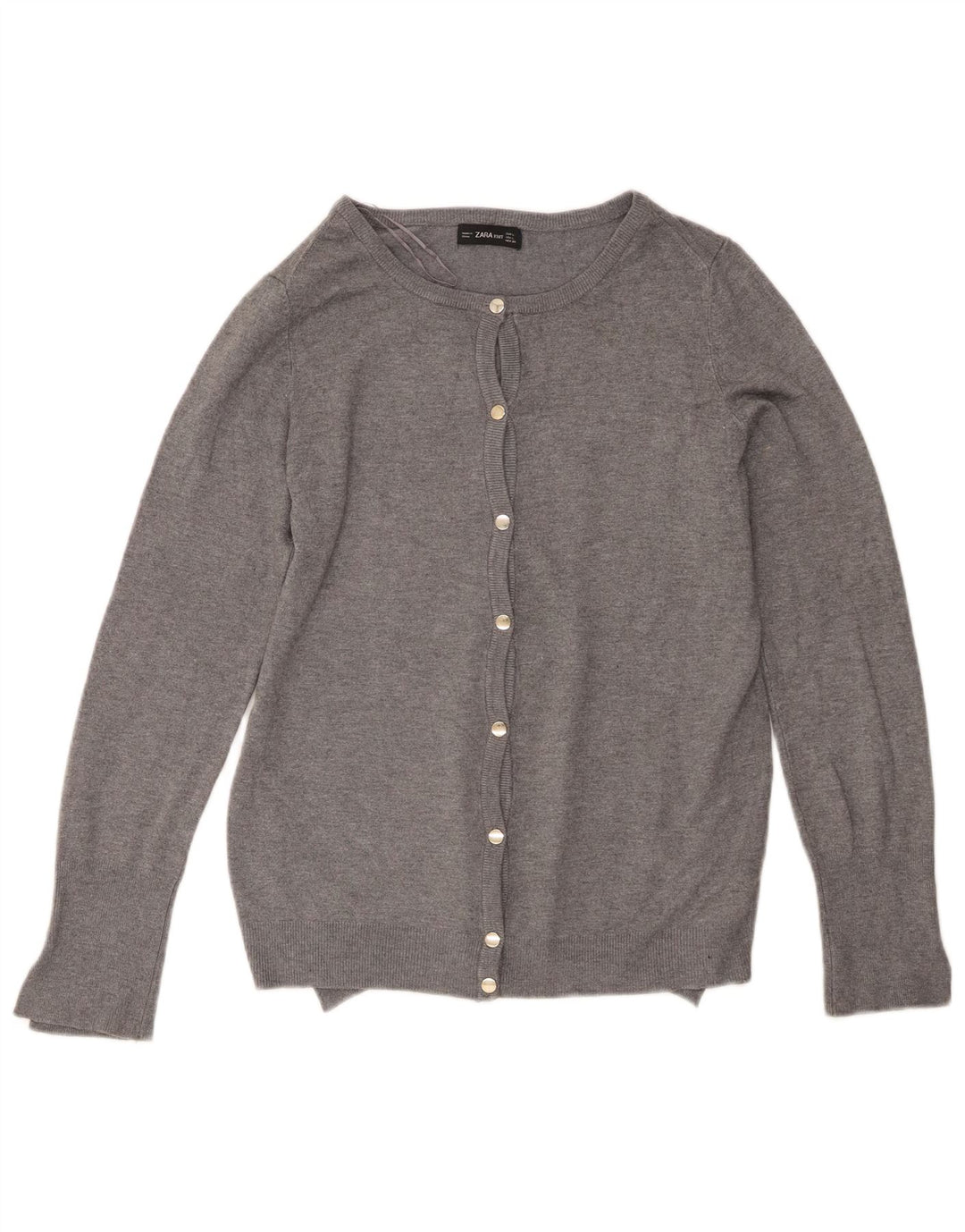 Maglione cardigan da donna Zara UK 14 grande viscosa grigia