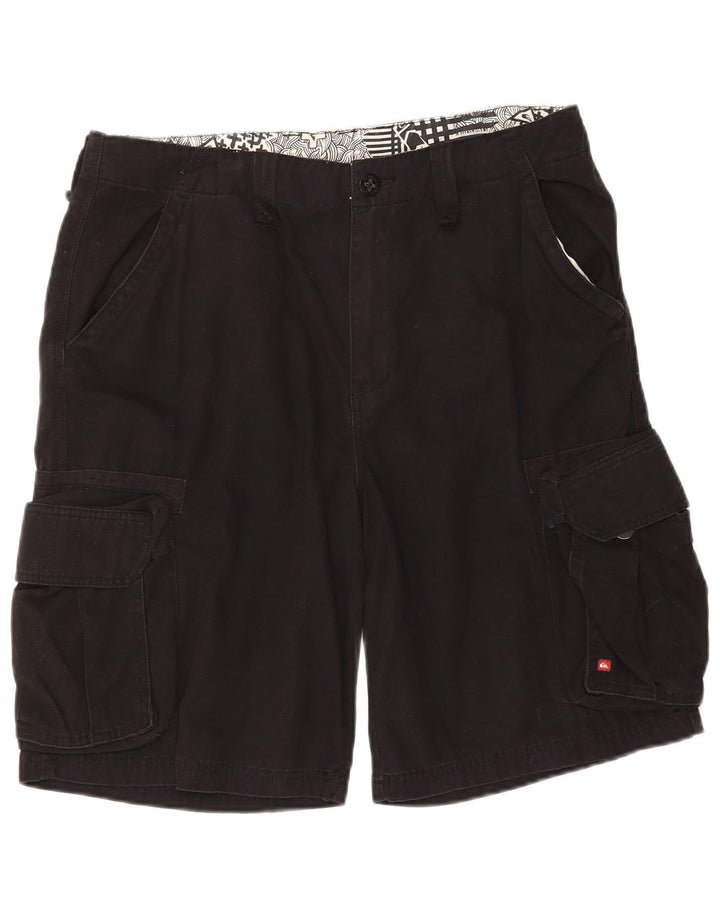 Pantaloncini cargo da uomo Quiksilver W34 grandi in cotone nero