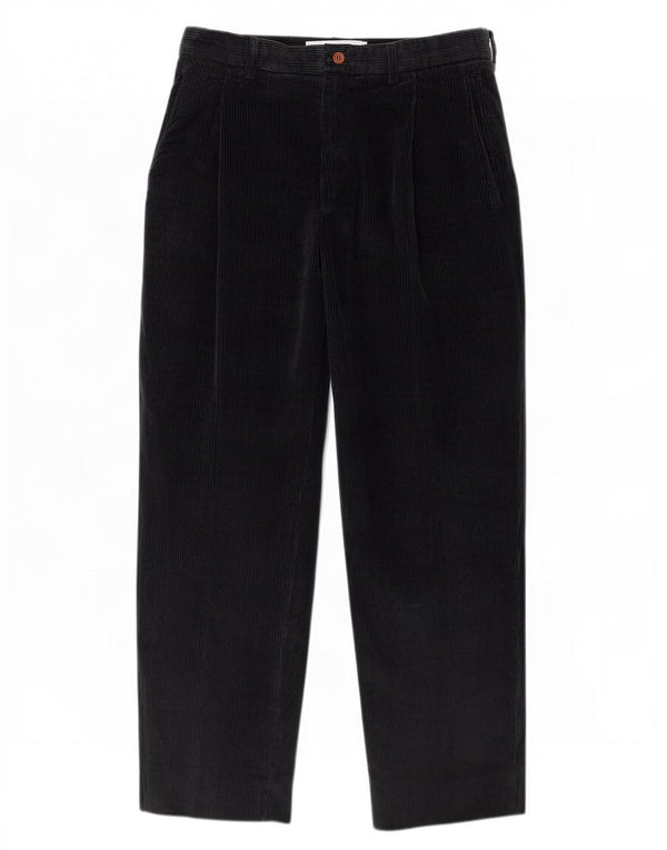 Pantaloni corti da uomo in velluto a coste Massimo Dutti EU 40 Medium W31 L25 Cotone nero