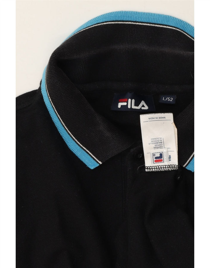 Polo da uomo Fila IT 52 Large in cotone nero