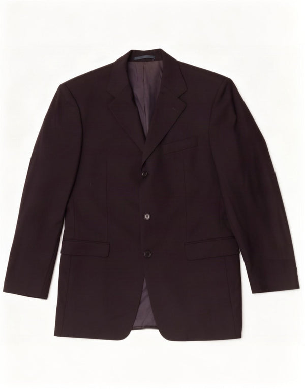 Giacca blazer da uomo a 3 bottoni Hugo Boss IT 50 Large in lana vergine blu navy