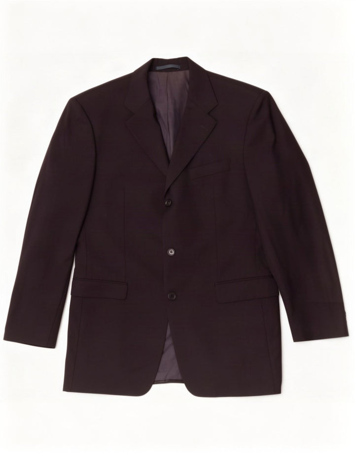 Giacca blazer da uomo a 3 bottoni Hugo Boss IT 50 Large in lana vergine blu navy