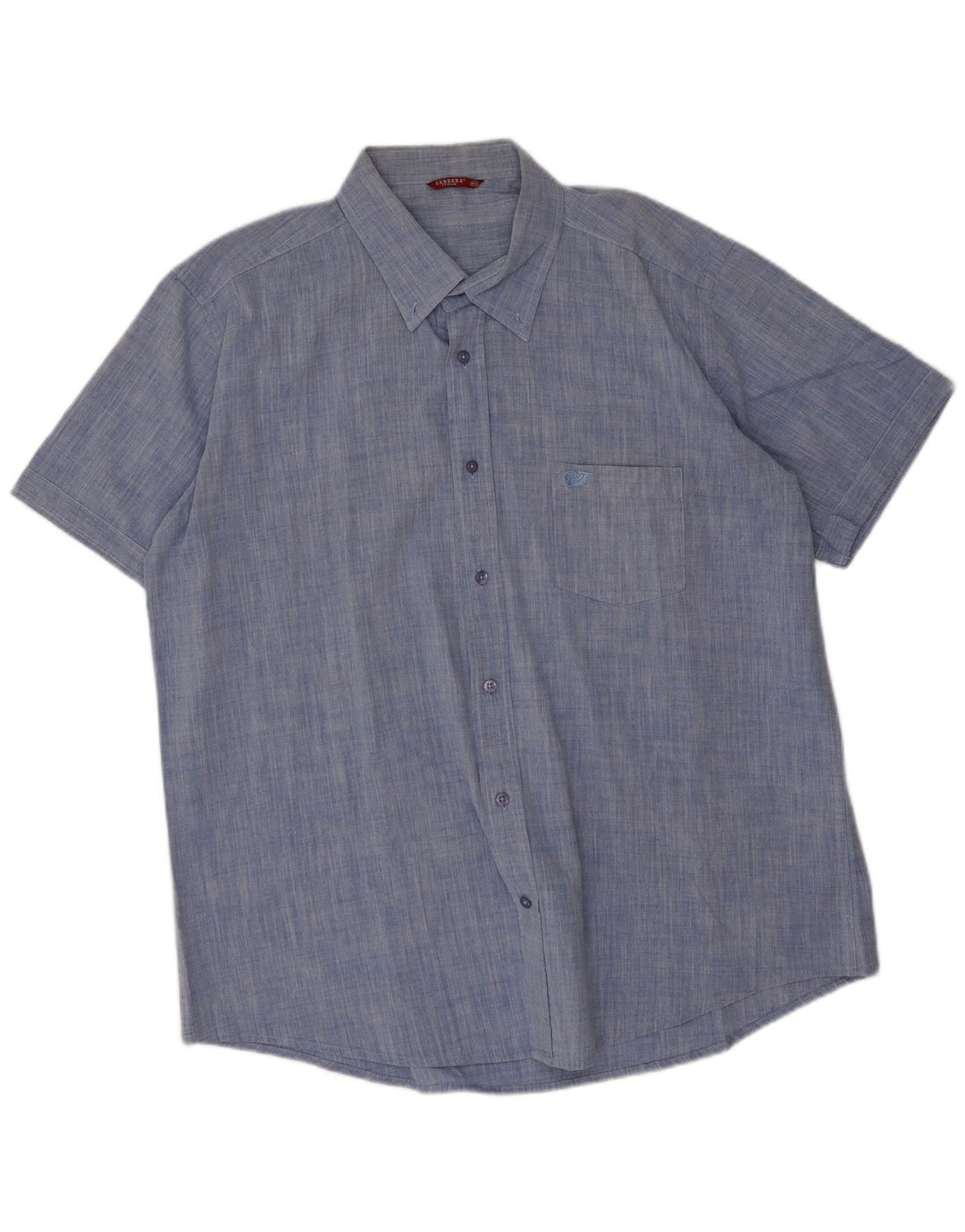 Camicia a maniche corte da uomo Carrera 2XL in cotone blu