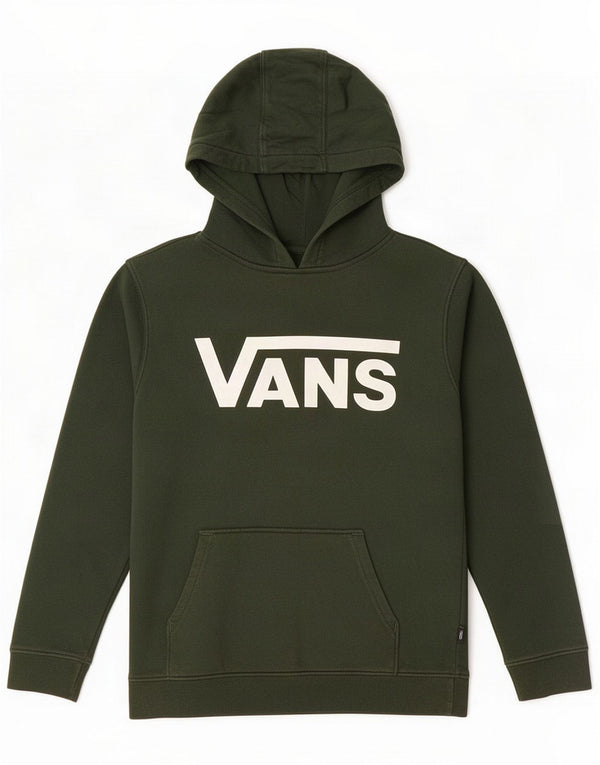 Felpa con cappuccio grafica da donna Vans UK 14 grande cotone verde