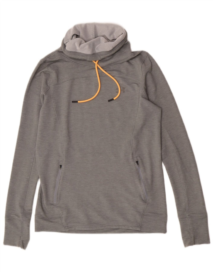 Felpa da donna Under Armour con collo alto, maglione UK 14 grigio medio chiazzato