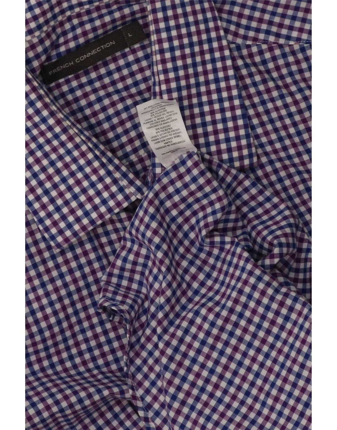 Camicia da uomo Regular Fit di French Connection, grande cotone a quadretti blu