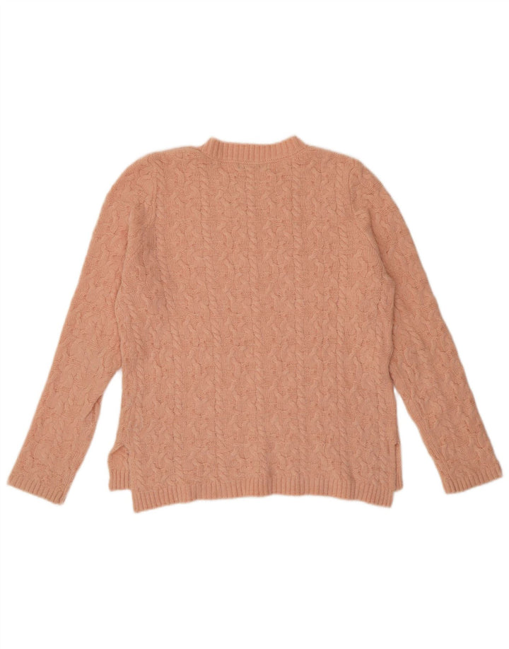 Maglione maglione girocollo da donna Zara UK 14 Nylon rosa medio