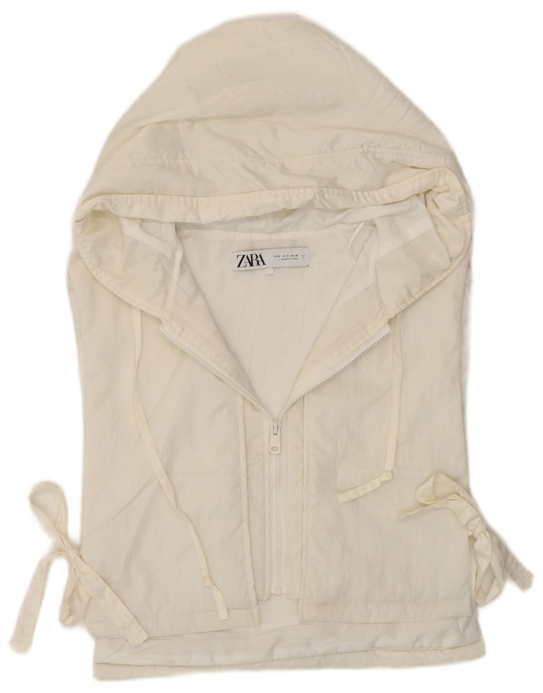 Gilet corto con cappuccio da donna Zara UK 10 piccolo bianco