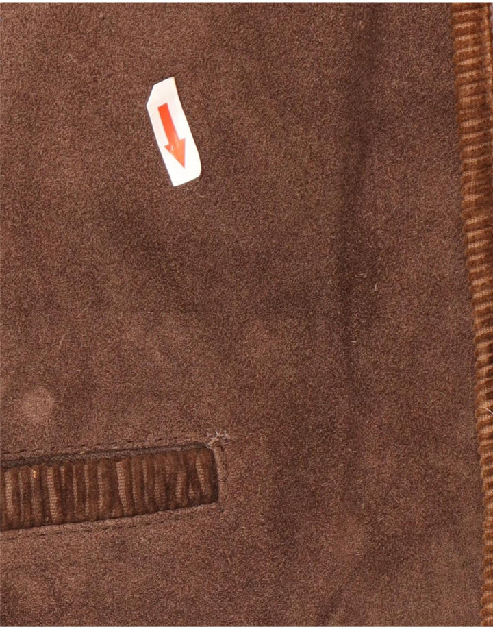 Gilet in pelle da uomo Marcel Battiston XL marrone classico