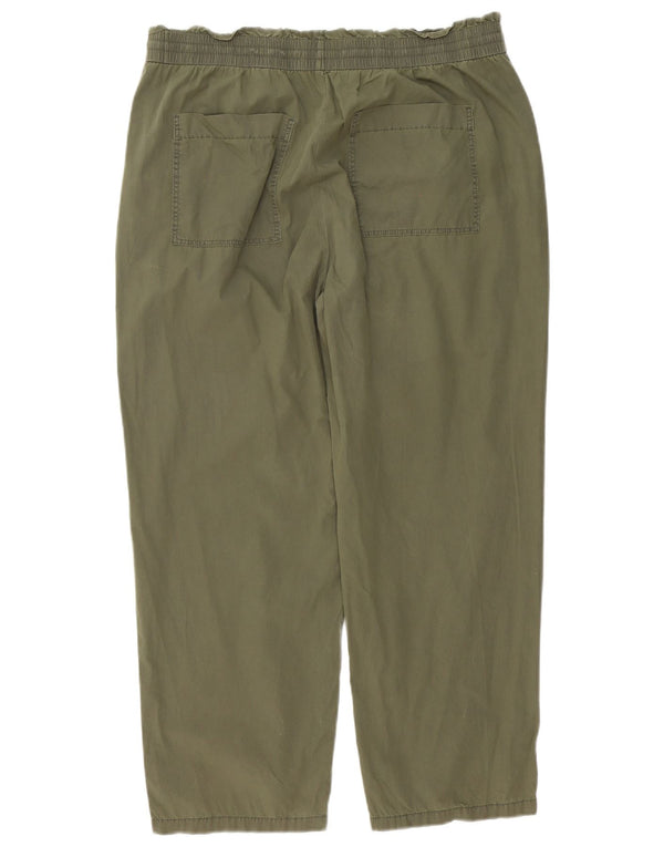 Pantaloni larghi a vita alta da donna Marks & Spencer UK 18 XL W38 L28 Cachi