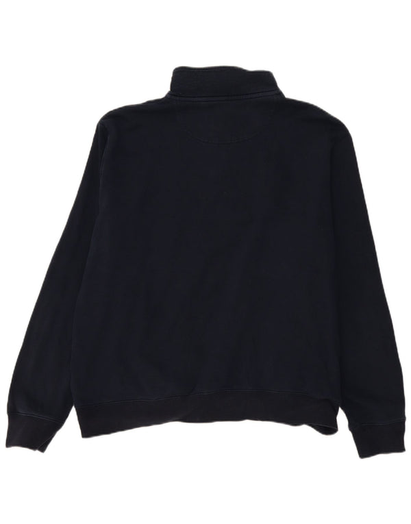 Felpa da uomo Marks & Spencer con zip e collo, maglione XL, cotone blu navy