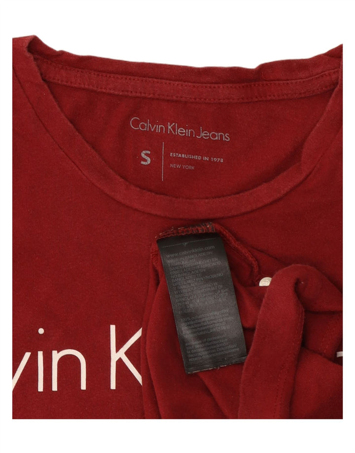 CALVIN KLEIN JEANS T-shirt grafica da uomo Top piccola in cotone rosso