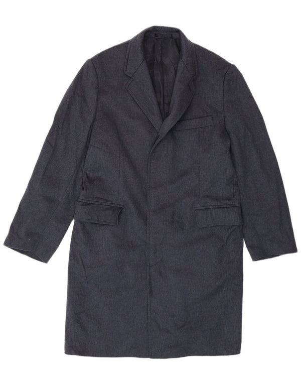 CACHAREL Mens Overcoat IT 50 Large Navy Blue Wool