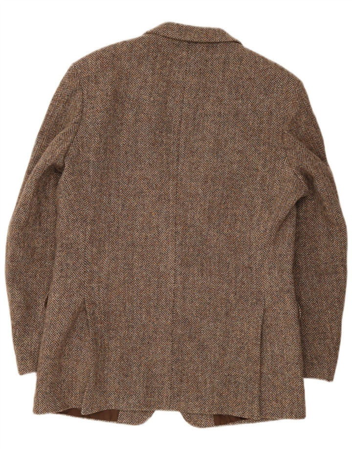 Giacca blazer da uomo St. Michael Harris Tweed UK 40 grande spina di pesce marrone