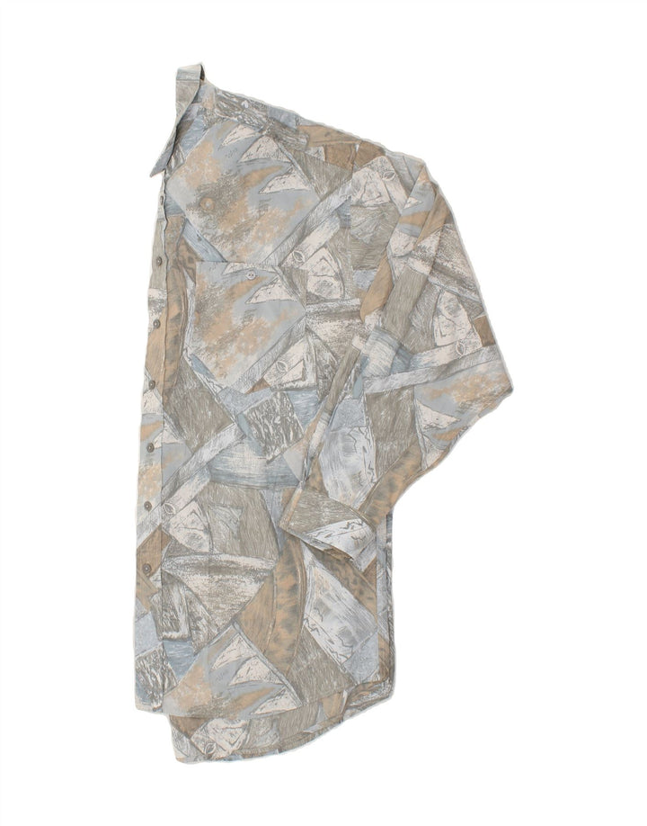 CANDA Mens Abstract Pattern Shirt Size 43/44 XL Grey Viscose Vintage Canda and Second-Hand Canda from Messina Hembry 