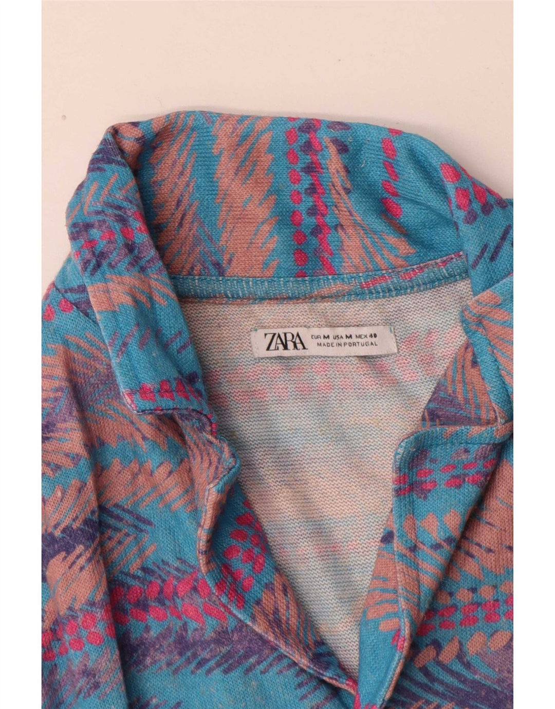 Camicia Zara da uomo a maniche corte a righe multicolori medie