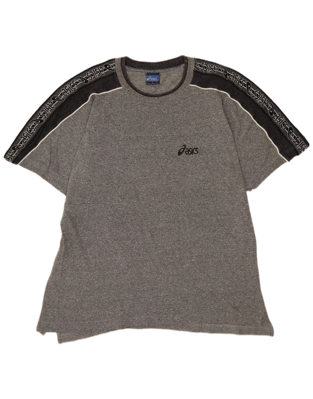 T-shirt grafica ASICS da uomo, taglia grande, in cotone color block grigio