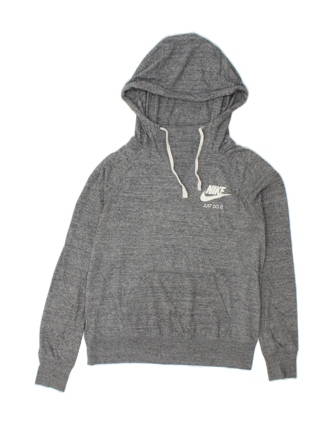 NIKE Womens Hoodie Jumper UK 14 Medium Grey Flecked Cotton Vintage Nike and Second-Hand Nike from Messina Hembry 
