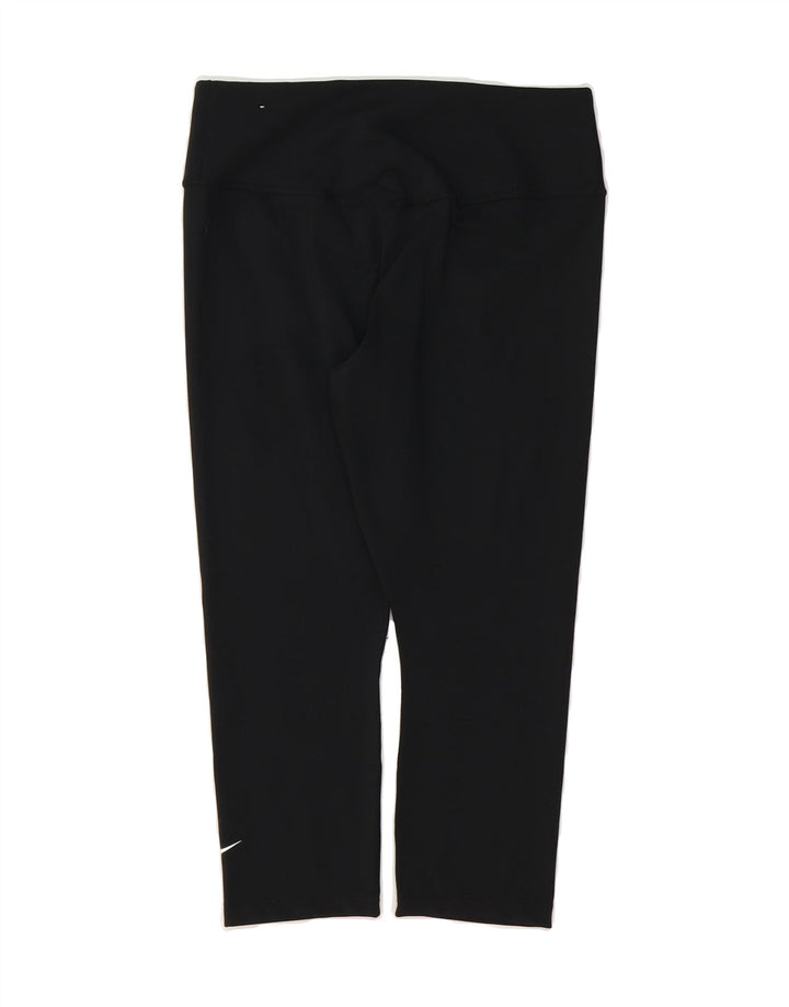 NIKE Womens Dri Fit Capri Leggings UK 12 Medium Black Polyester Vintage Nike and Second-Hand Nike from Messina Hembry 