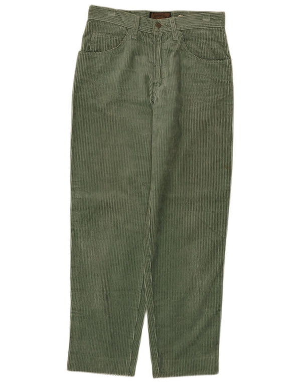 Pantaloni da uomo in velluto a coste affusolati Armani W32 L30 cotone verde