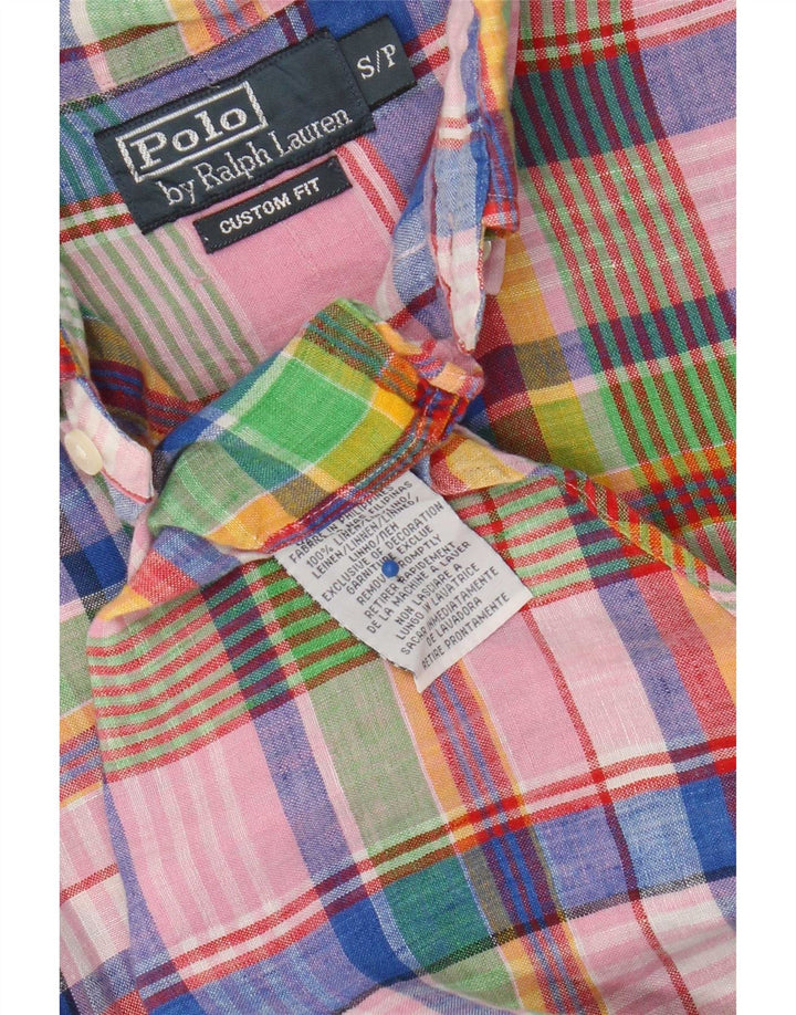 Camicia Polo Ralph Lauren da uomo su misura, piccolo lino a quadri multicolore