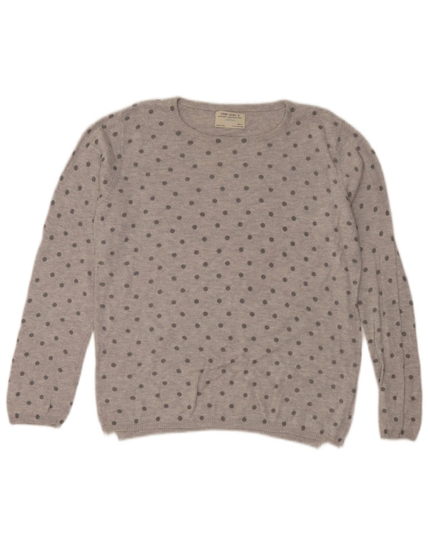 Maglione Zara per ragazze con scollo a barca 13-14 anni a pois grigio