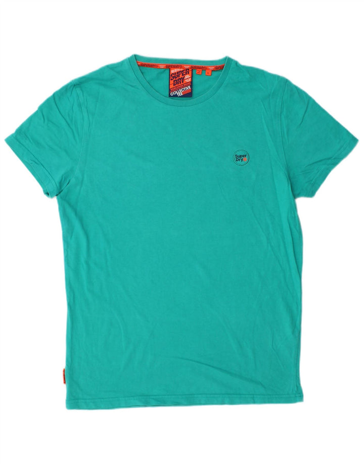 T-shirt da uomo SUPERDRY Top Large in cotone turchese
