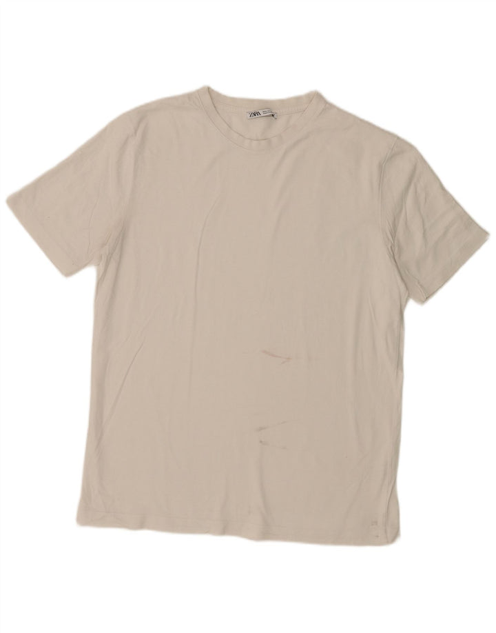 T-shirt Zara da uomo Top in cotone bianco medio