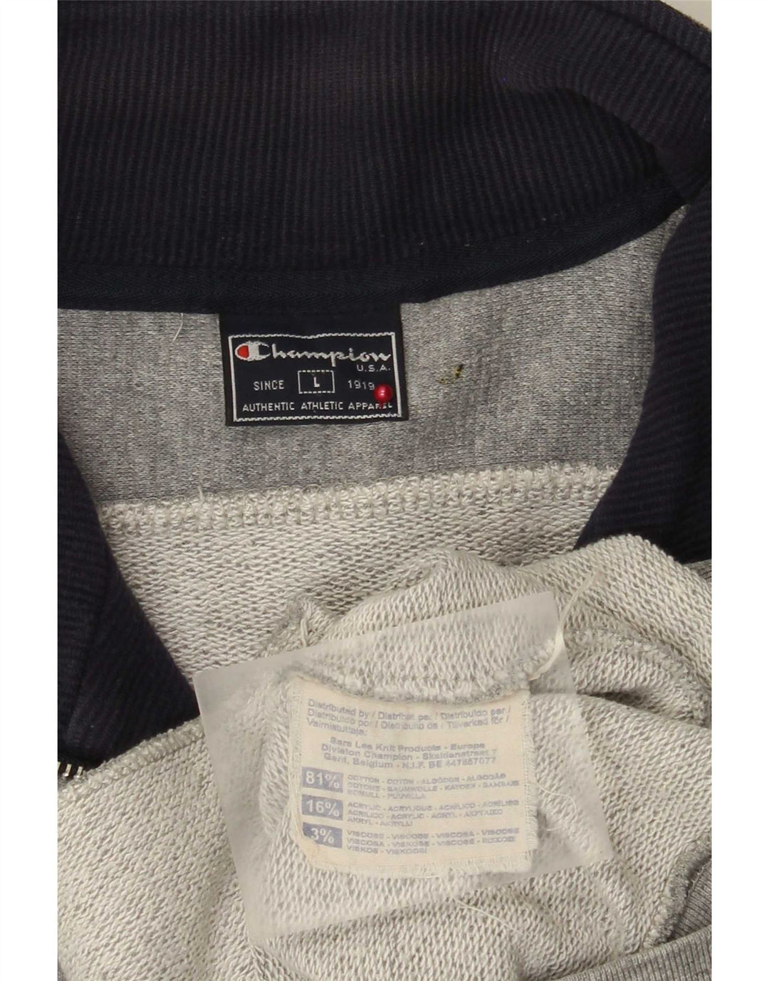 Giacca da tuta da uomo Champion, grande, in cotone color block grigio