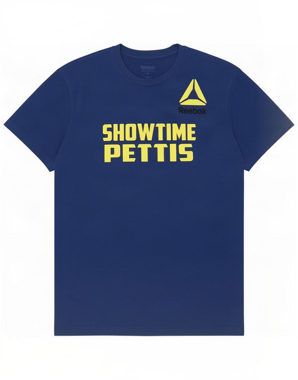 T-shirt grafica da uomo Reebok Top in cotone blu medio
