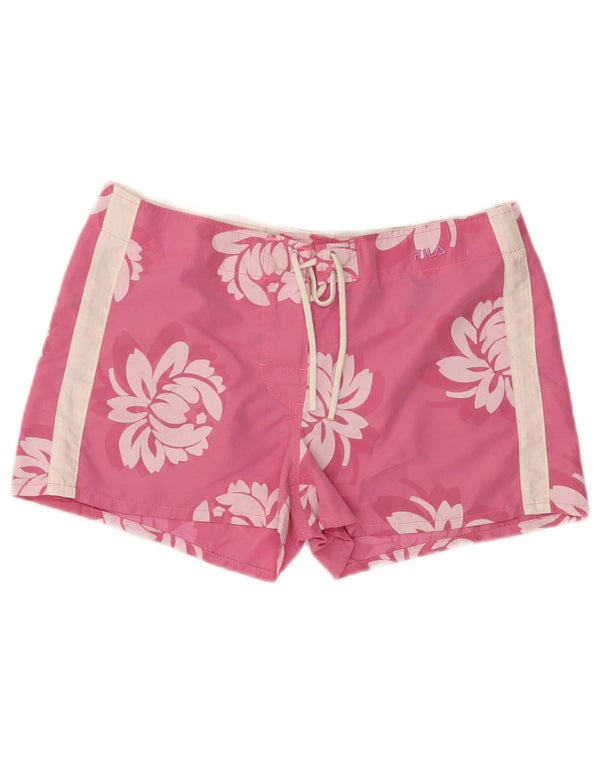 Pantaloncini da bagno da donna Fila UK 12 Poliammide floreale rosa medio