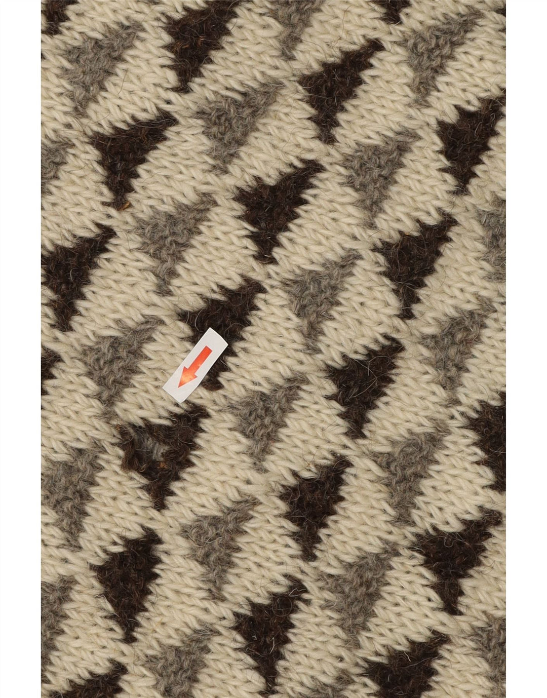 Maglione maglione girocollo da uomo vintage medio bianco sporco geometrico